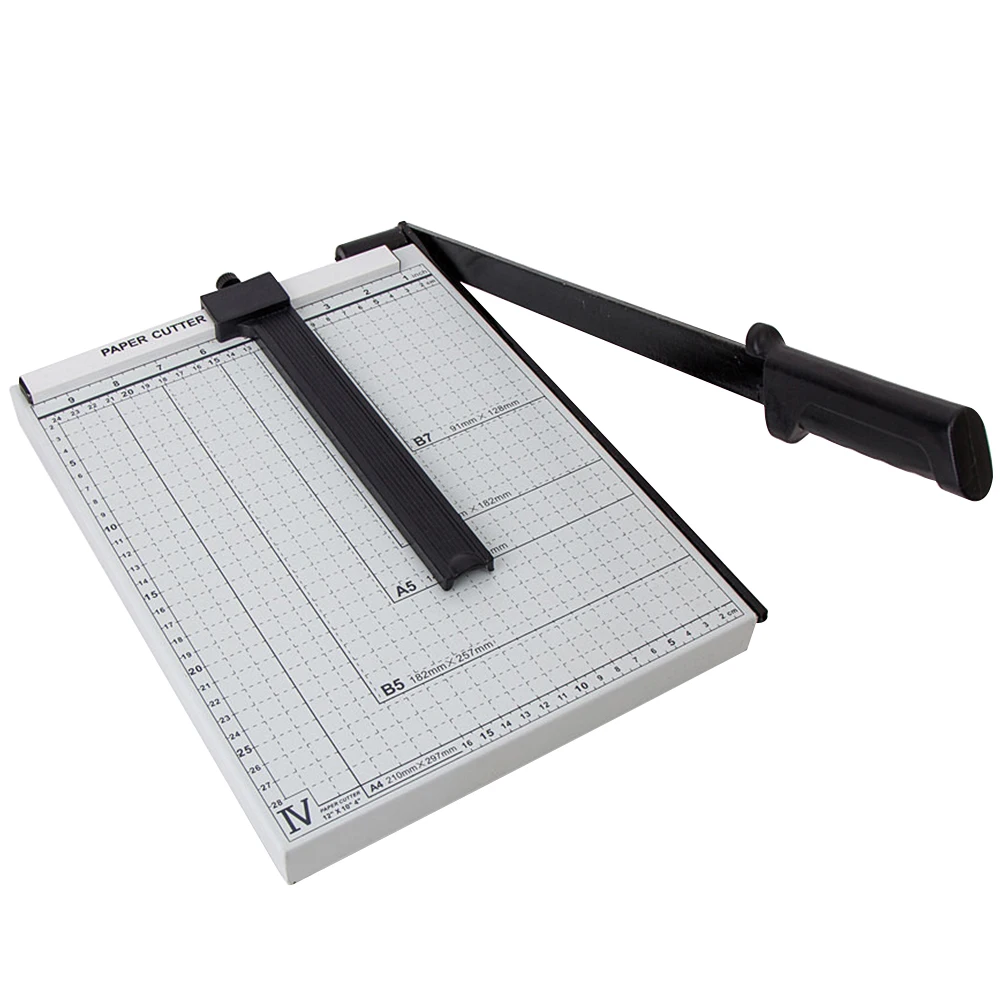 

Photo Portable Ruler Accurate Office Easy Operate Sharp Blade A4 Home Practical Safe Steel Paper Trimmer Cutter