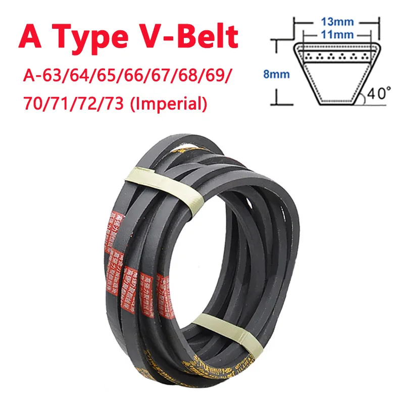 

1pc A Type V-Belt A-63/64/65/66/67/68/69/70/71/72/73 Imperial Rubber Drive Industrial Agricultural Equipment Transmission V Belt