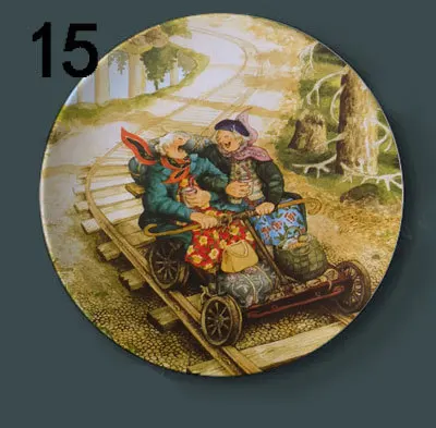 Европейская финская иллюстрация тарелка Рождественская елка и старые женщины печатная керамическая круглая тарелка мультяшная теплая стена декоративный лоток