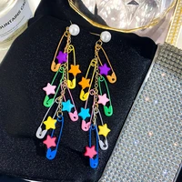 fashion creative trend rainbow pin earrings fun jumping di cool cool long color brooch pendant ladies gift jewelry