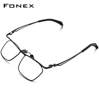 fonex 180%c2%b0 flip titanium eyeglasses frame men 2022 new square prescription glasses full optical frames korean eyewear f8043