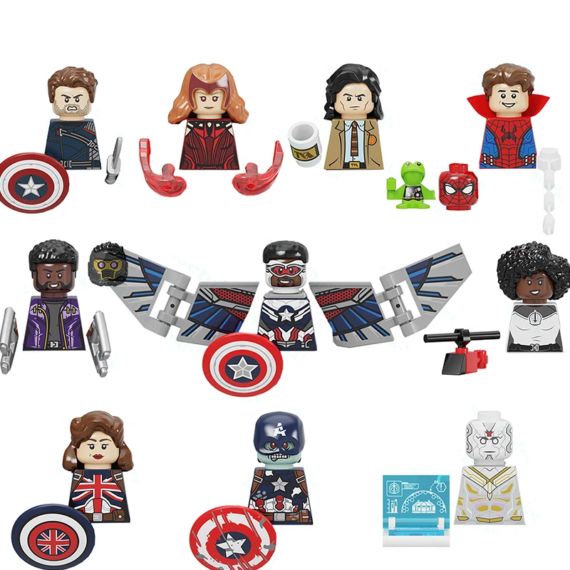 Конструктор «алый ведьма» Disney, фигурки героев мультфильма Marvel, с оружием, странное оружие, мини-фигурки аниме, игрушки для мальчиков, подарки Конструктор «алый ведьма» Disney, фигурки героев мультфильма Marvel, с оружием, странное оружие, мини-фигурки аниме, игрушки для мальчиков, подарки