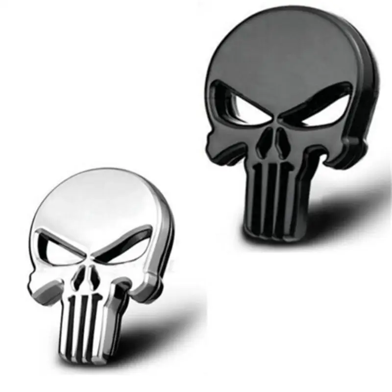 

Car Styling 3D Metal Punisher Skull Emblem Badge Stickers Decals Auto Truck Motorcycle Car Accessories Automobiles Freeshipping