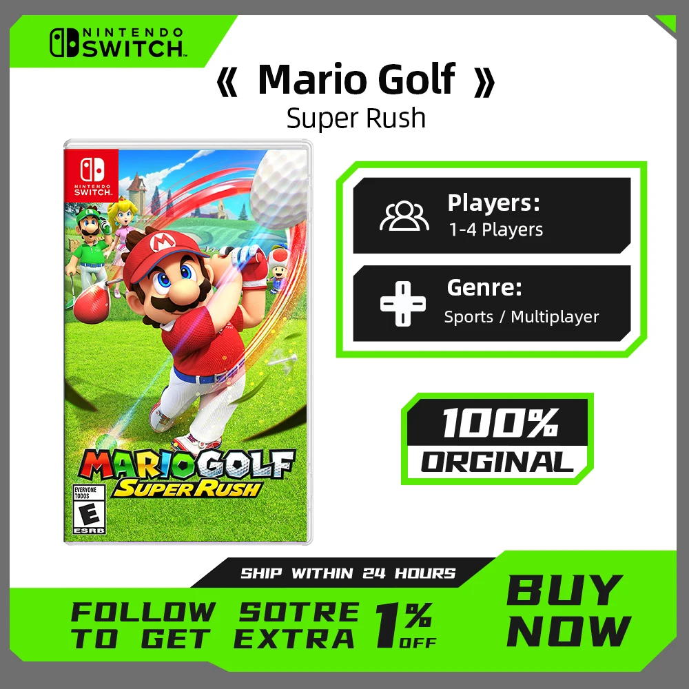 Mario Golf: Игра Super Rush Nintendo Switch — Оригинальный Физический Картридж