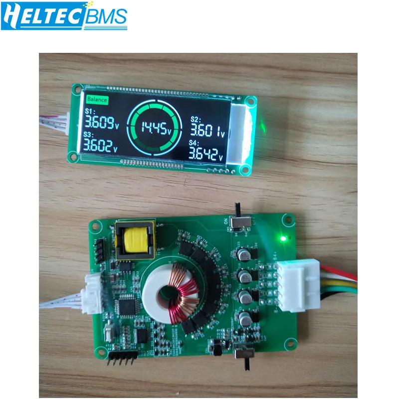 Умный активный балансировщик Heltec 4S 8S, 5 А, 10 А с APP, трансформатор RS485, Отзывы активный эквалайзер, ЖК-дисплей, Lifepo4/lipo