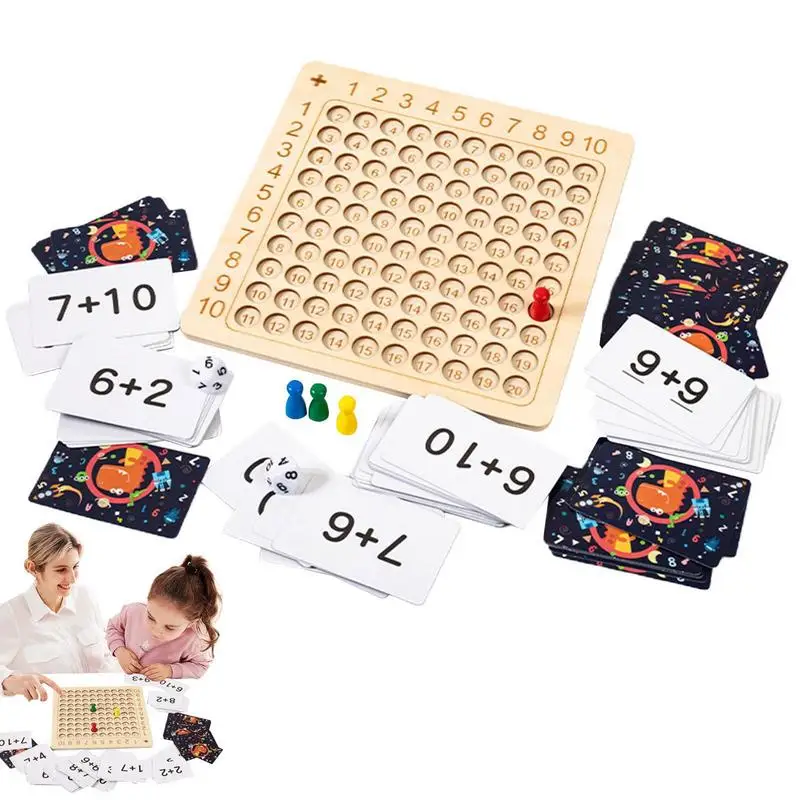 

Addition Board Game Wooden Addition & Math Table Board Game Fidgets Toys Counting Board Stress Reliever Gifts For Kids Adult