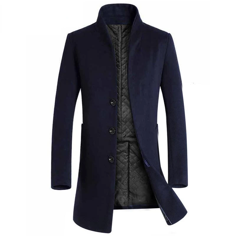 

Men's Jacket for Winter Fashion Men's Clothing Trench Classic Thickening Long Overcoat Casual Solid Outwear
