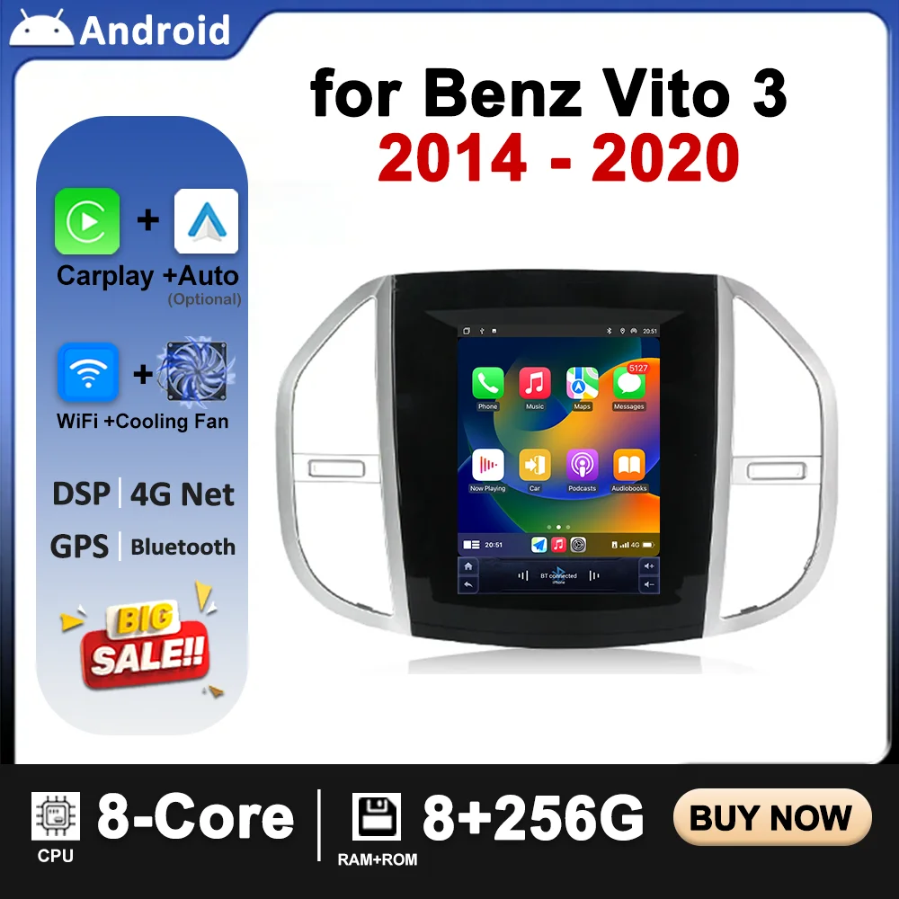 ОС Android для Mercedes Benz Vito 3 2014-2020 Автомобильный радиоприемник Мультимедийный плеер