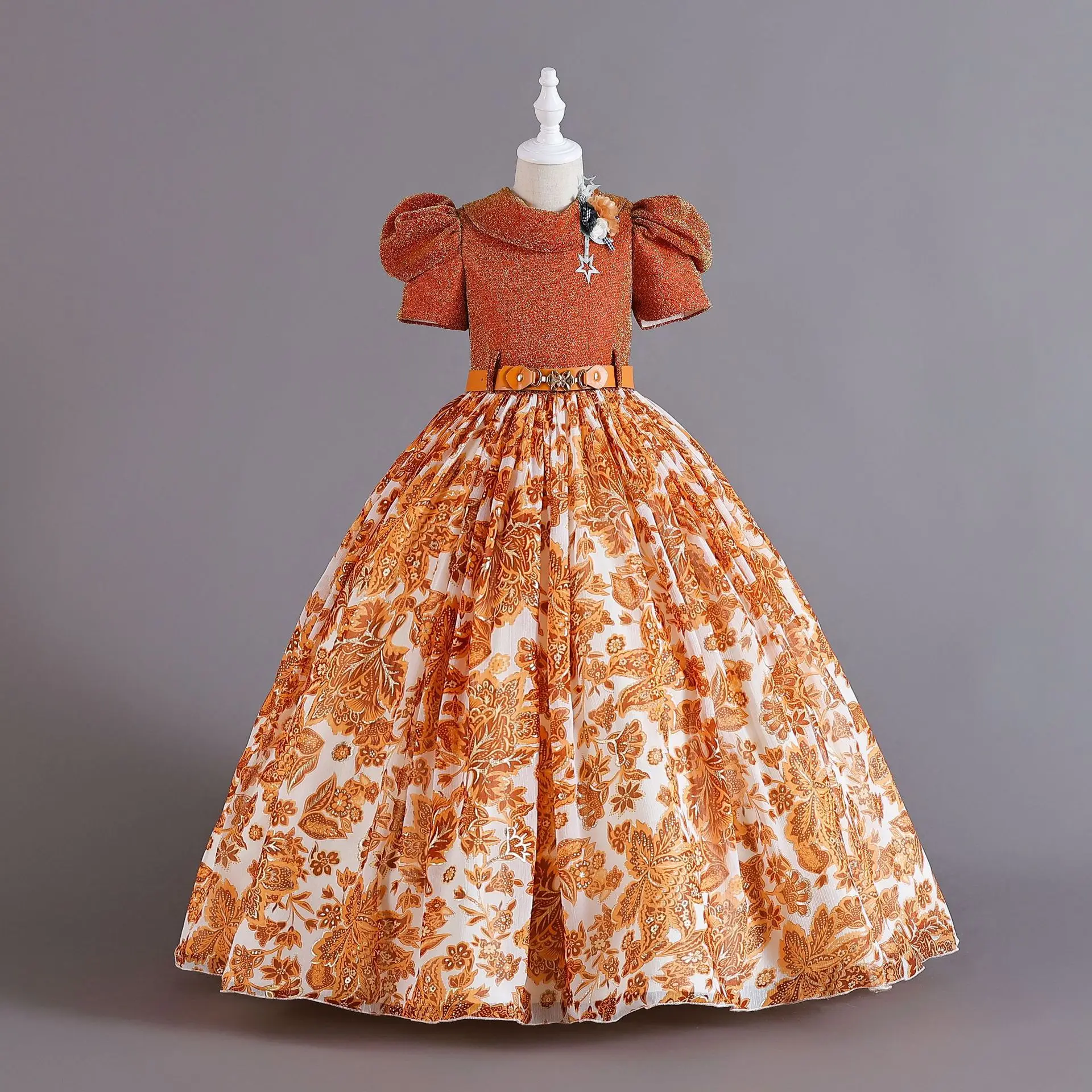 

Детское платье с блестками, детское платье принцессы с бантом, платье с цветами для девочек, высококачественное платье для выступления на пианино, платье с цветами для девочек