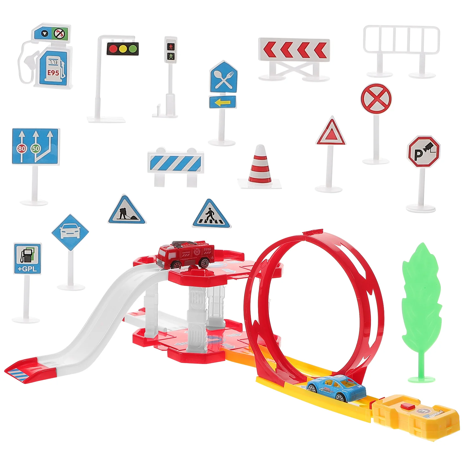 

1 Set Railway Toy Fire Fighting Truck Colorful Educational Rail Car Toy Race Track Toy Sliding Car Toy Fire Engine Plaything