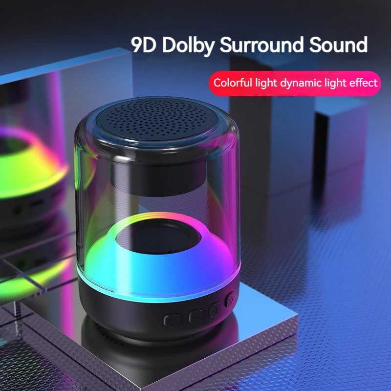 Portable Wireless Bluetooth Speaker Subwoofer Stereo Loudspeaker Card Mini Speaker Rgb Led Colorful Lights Wireless Boombox