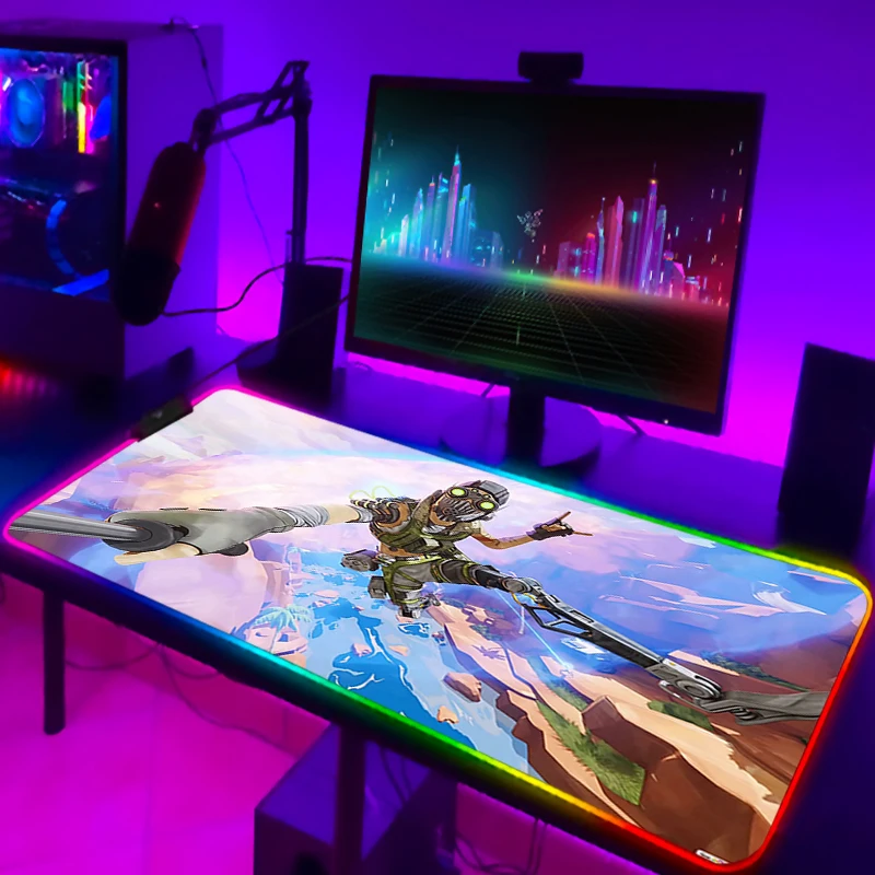 Игровой коврик для мыши RGB Apex Legends, настольная защита, аксессуары для аниме, коврик с подсветкой, Игровая клавиатура, Настольный коврик для компьютерного стола, коврик для мыши, ПК (art.: 3920be33895ee) - 3920be33895ee