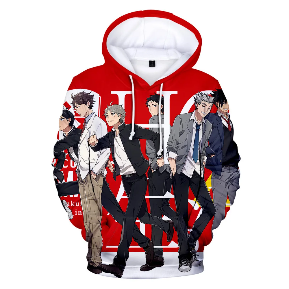 

Anime Haikyuu Cosplay Costume Shiratorizawa Academy Volleyball Club Ushijima Wakatoshi Tendo Satori Unisex 3D Hoodies Sweatshirt