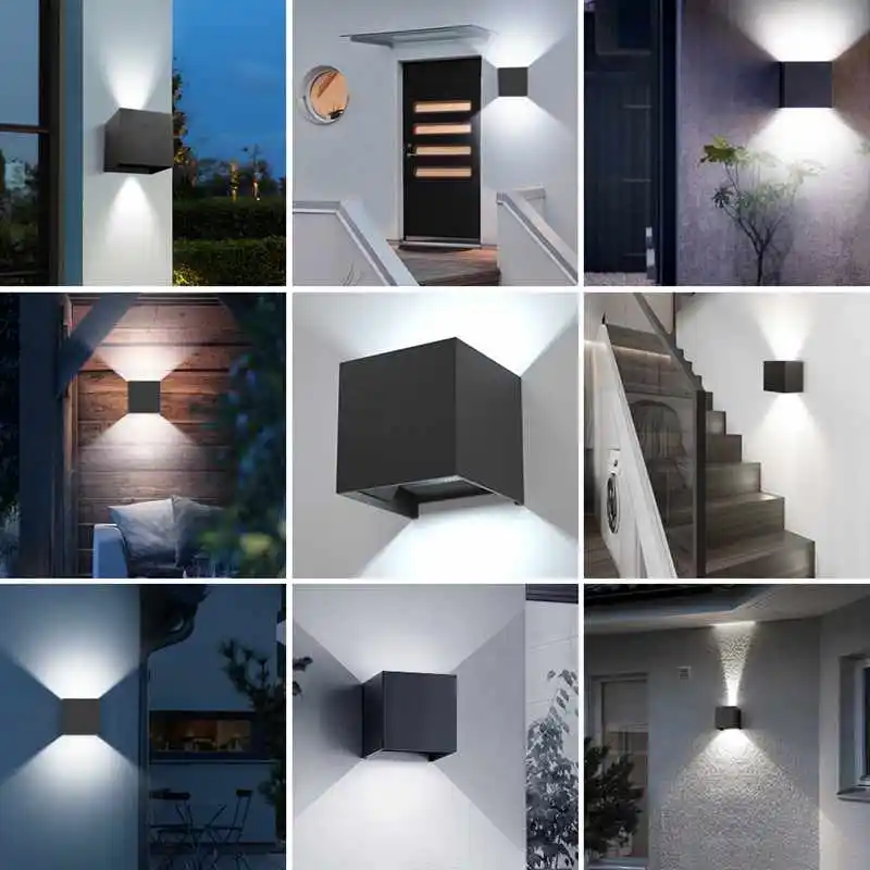 6W 12W lampada LED Aluminium wall light rail project Square LED wall lamp bedside room bedroom wall lamps arts images - 6