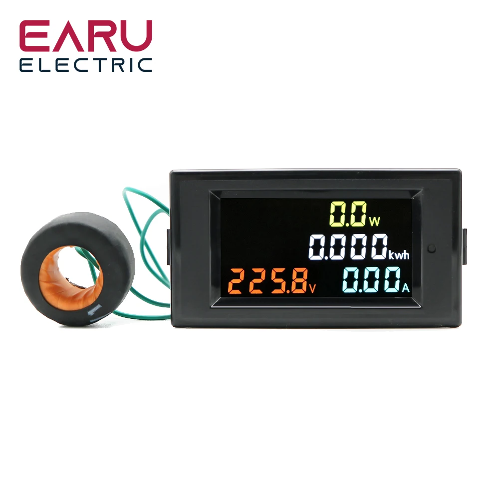 

D69-2049 Digital Multimeter 100A AC 40-300V Electric Power Energy Voltmeter Ammeter Analyser Watt Volt kWh 220V LCD