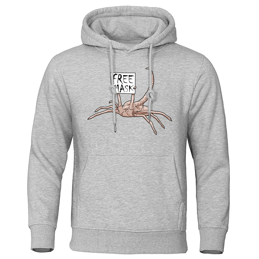 

2023 Y2K толстовки с капюшоном и принтом с изображением инопланетянина, свитшоты, пуловер в стиле хип-хоп на осень, мужские толстовки, Флисовая ...