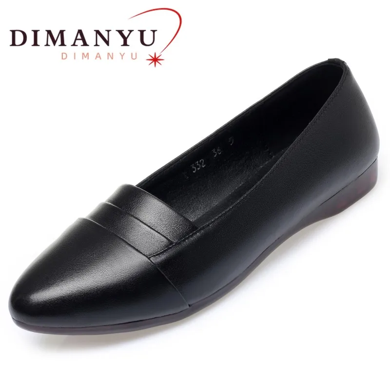 

DIMANYU Flat Mother Shoes Women 2023 New Genuine Leather Spring Shoes Women Large Size 41 42 43 Slip-on Middle-aged Women Shoes