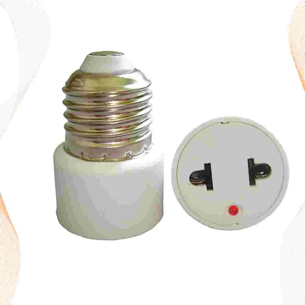 

2pcs 220V E27 Base Lamp Holder Bulb Adapter Converter to US Plug 2 Hole Flat Socket for Home Fluorescent LED Lamps Conversion