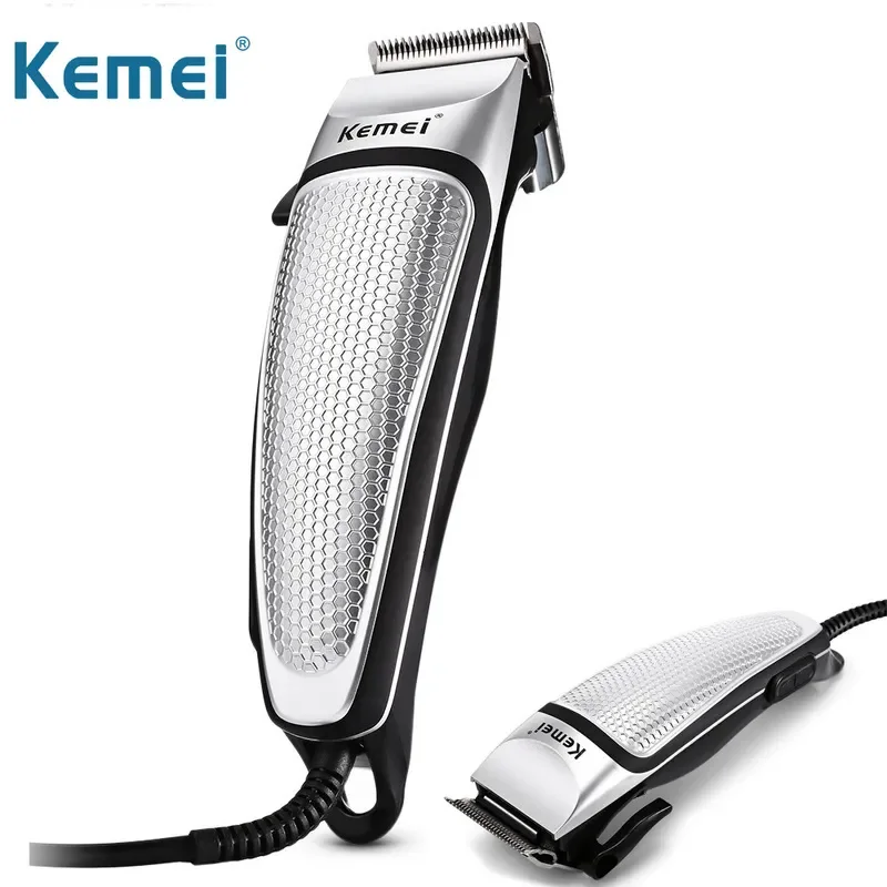 

Профессиональный триммер для бороды Kemei, электрическая машинка для стрижки волос, Мужская стальная Проводная Нескользящая бритва, мужской ...