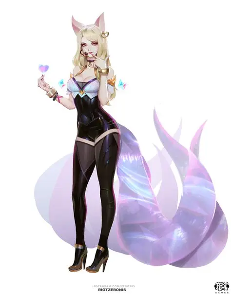 

KDA Ahri The Nine-Tailed Fox LOL Car Stickers League of Legends Rear Windshield Helmet Tablet Camper Van Vehicles Decals