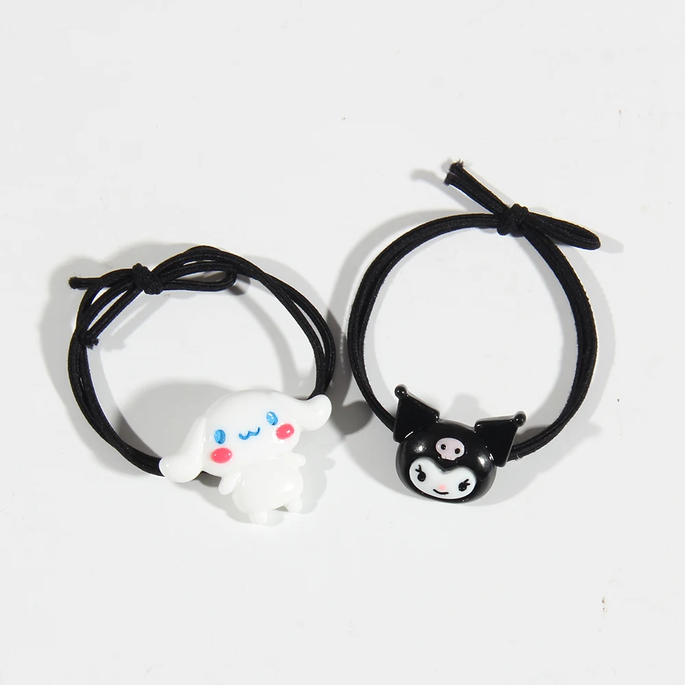 

5PCS Women Girls Cartoon Colorful Polyester Elastic Hair Bands Ponytail Holder Rubber Bands Scrunchie Headband Hair Accessories