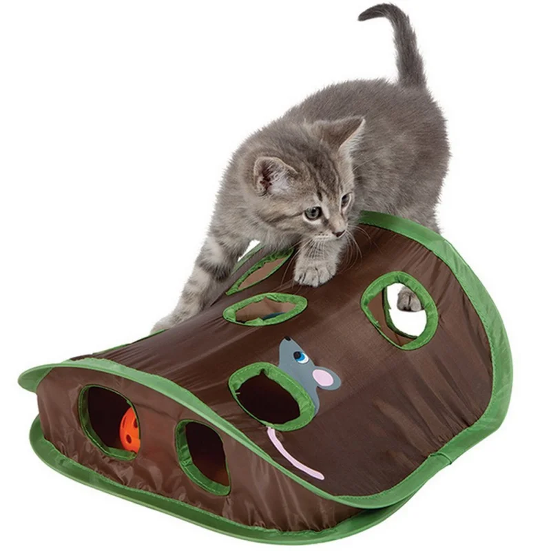 

9 Holes Cat Tunnel Hide Seek Mouse Hunt Intelligence Toy Pet Hidden Hole Kitten Foldable Toys Pet Cat Interactive Hide Seek Game