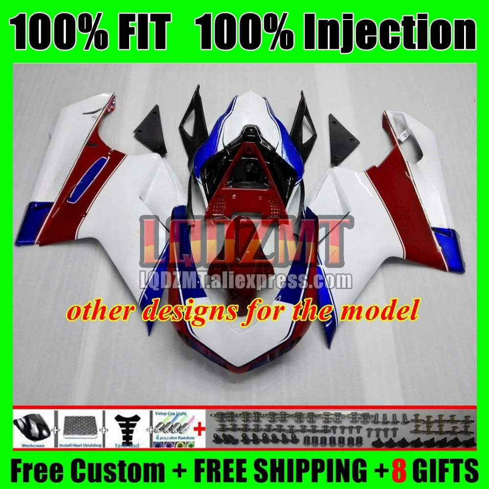 Впрыск для DUCATI 848 1098 1198 R S 121No.15 848S 07 08 09 10 11 12 1098S 2007 2008 2009 2010 2011 2012 Оранжевый синий