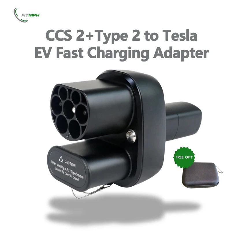 

FITMPH CCS2+ Тип 2 в NACS Преобразователь Tesla DC и AC 2-в-1 Адаптер 250 кВт для всех моделей Макс. ток 250 В 32 А Кабель для зарядки электромобилей