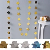 4m star garland 7cm 10cm paper stars streamer glitter bunting for birthday party decoration kids room decor baby shower supplies