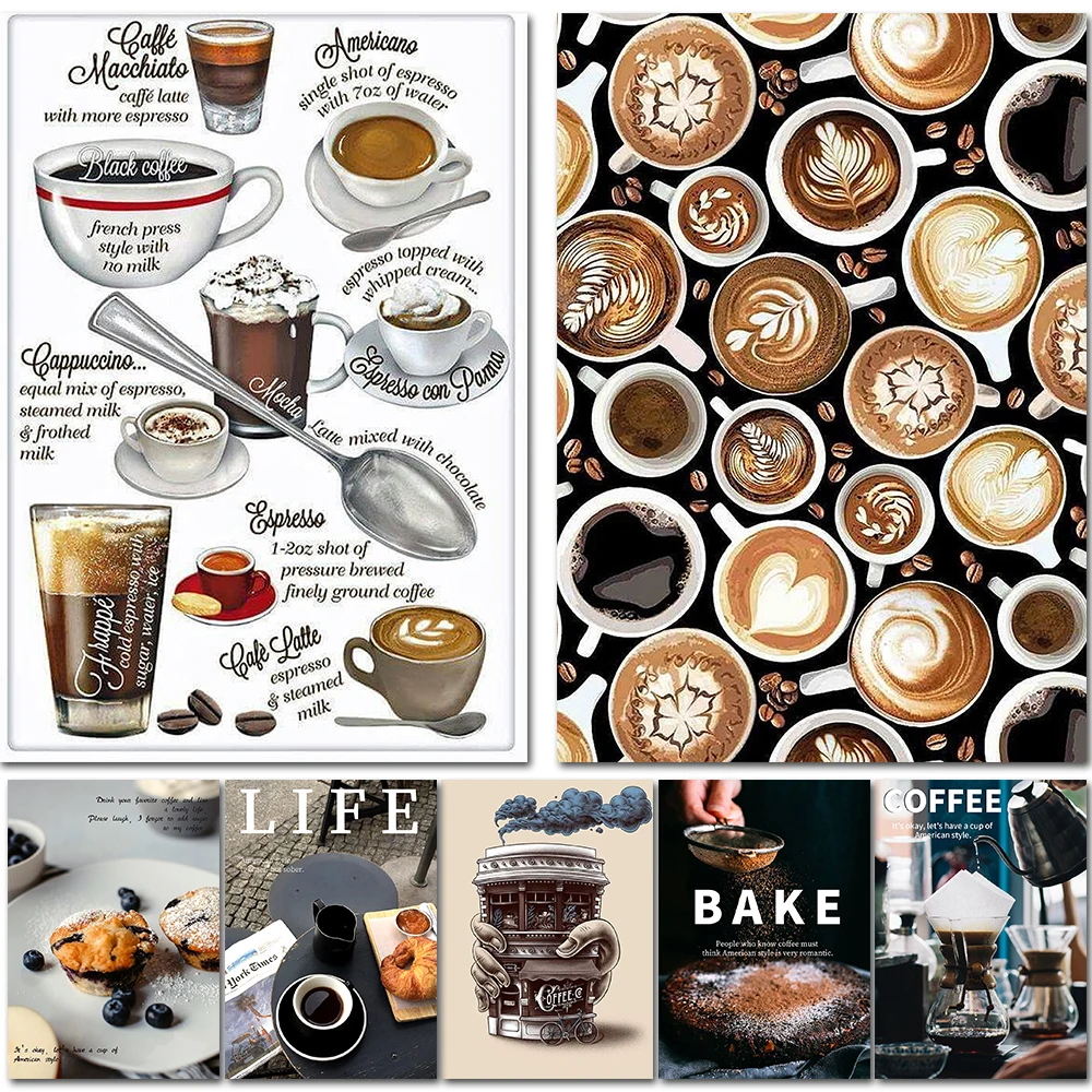 

Coffee Funny Poster Prints and Posters Wall Chart Home Living Bed Room Decor Art Bar Cafe Pictures Frameless Painting Stickers