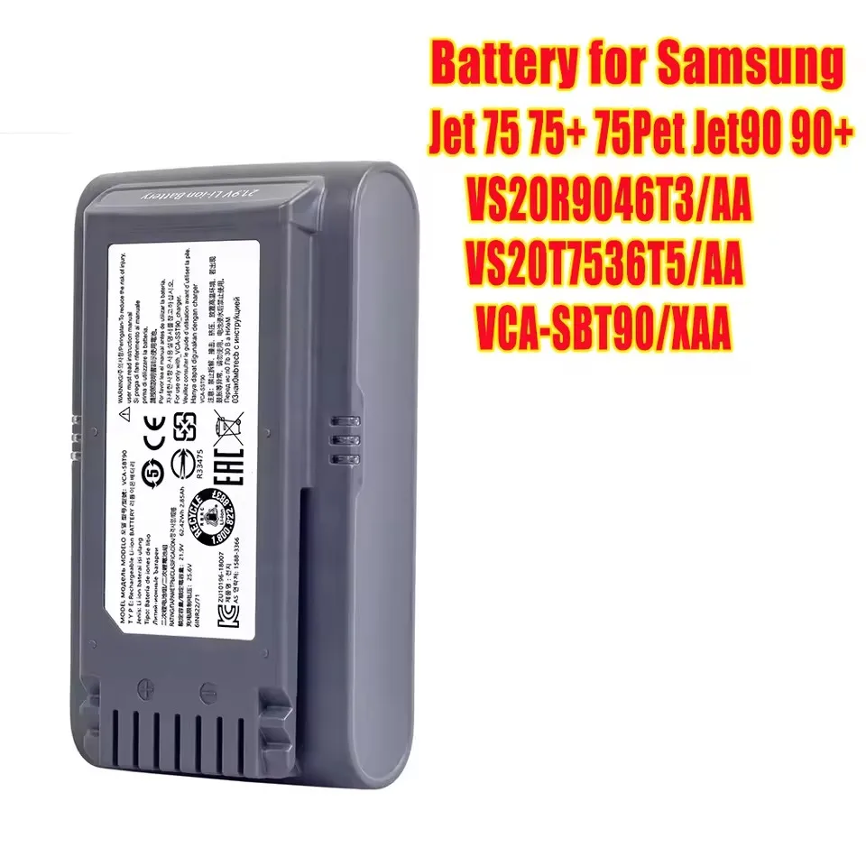Сменный литий-ионный аккумулятор для пылесоса Samsung Jet 90/Jet 75/Jet 75 VCA-SBT90/XAAA