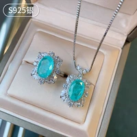 new fashion s925 silver inlaid 5a zircon ladies temperament personality classic rose parai badan ring pendant jewelry set