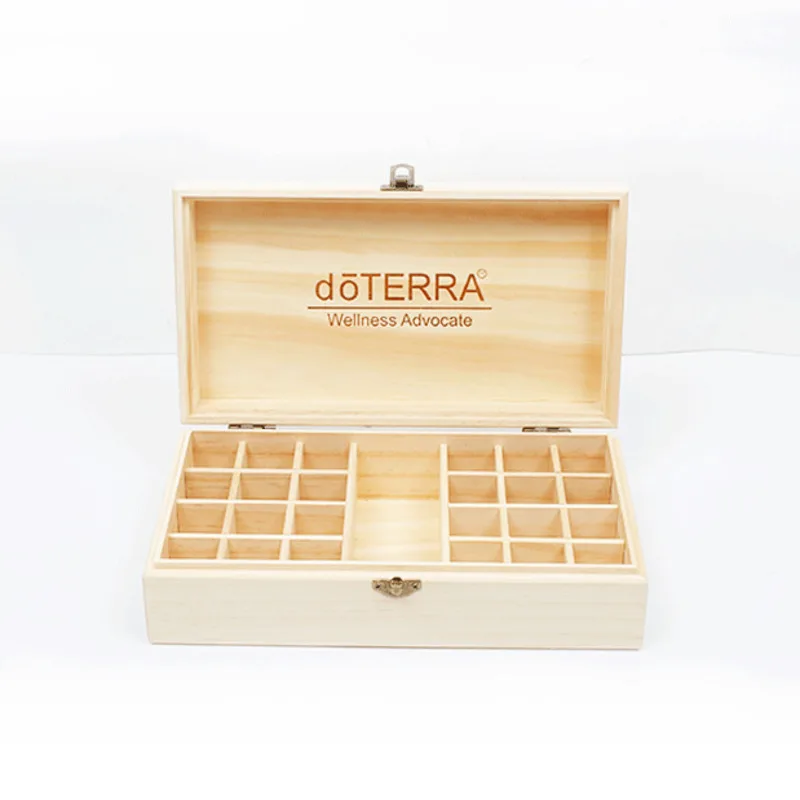 Деревянная коробка для хранения эфирных масел на 25/21 ячеек DoTERRA 15 мл 24/20 + 1 отсек
