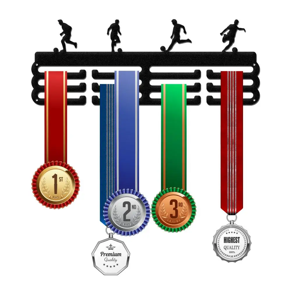 

Fashion Iron Medal Football Medal Holder Display Hanger Rack Frame for Sport Race Metal Medal Hanger for Football Competition