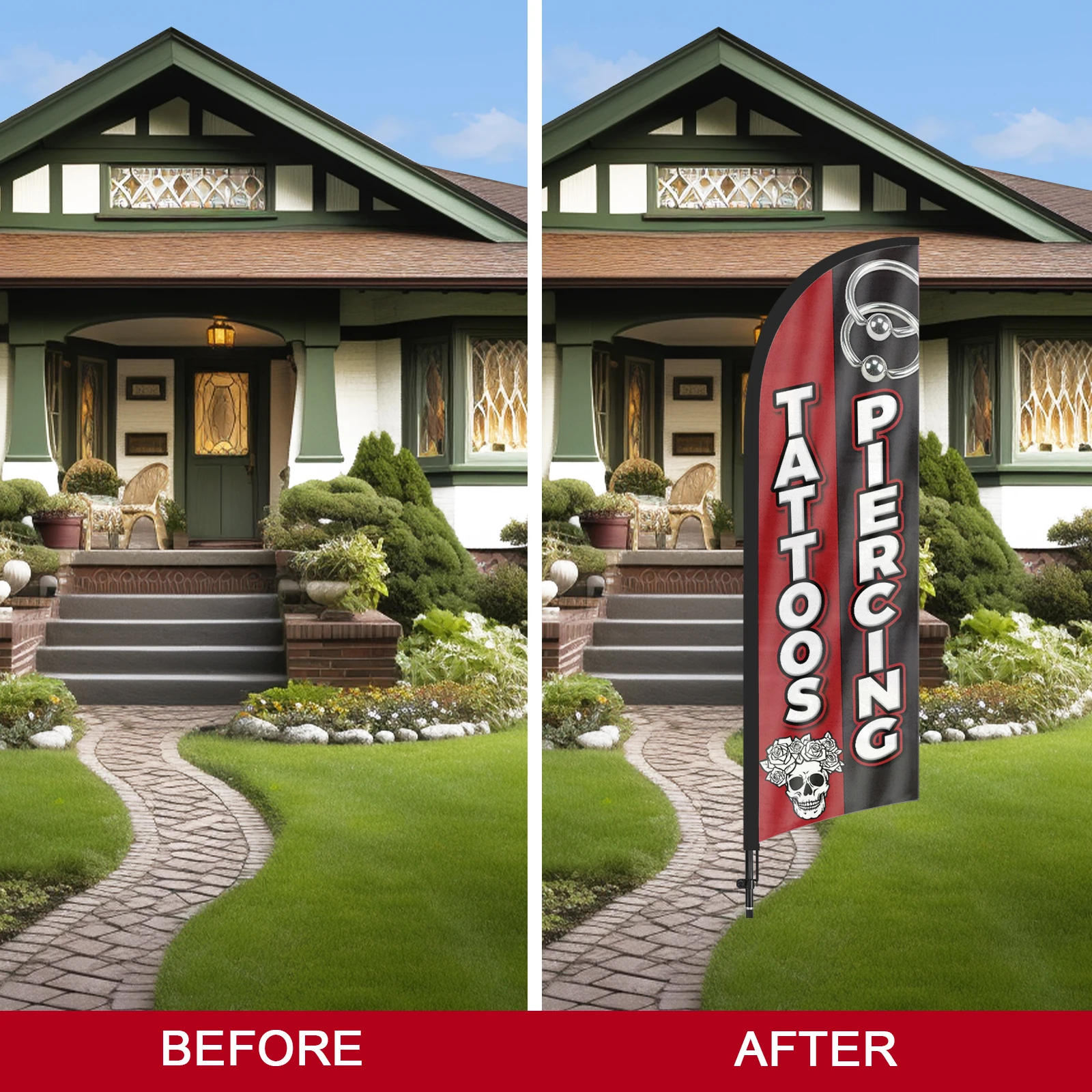 FSFLAG 1 шт. 280 см тату-флаг с перьями флаг флагштоком рекламный наружный баннер