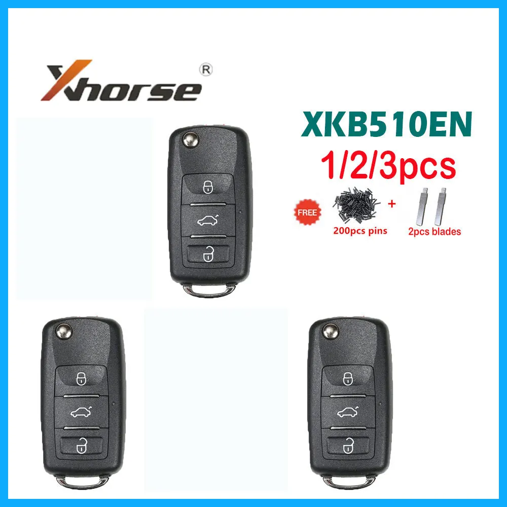 

1/2/3pcs/lot Xhorse XKB510EN Universal Remote Key B5 Type 3 Buttons Car Key for VVDI VVDI2 Key Tool(English Version) Remote key