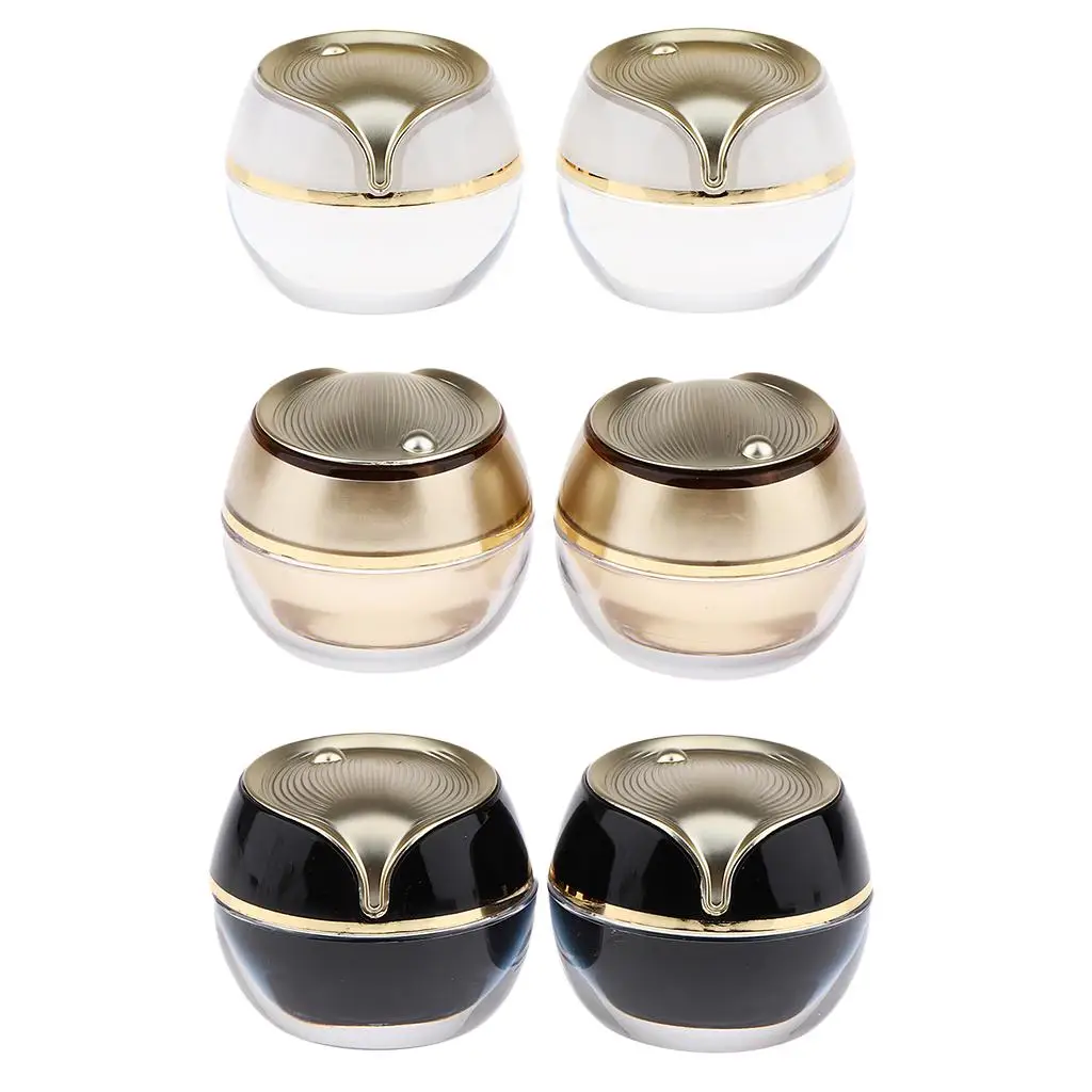 

2 Packs Small Empty Plastic Jars Screwcap Refillable Round Pots Containers for Cosmetics Lotions, Butters, , Emulsions, 10g
