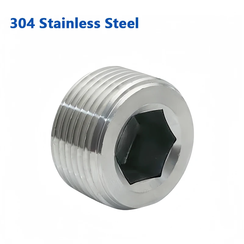 

Латунь/304 Шестигранная труба из нержавеющей стали M8*0,75 M10x1 M12-M24x1,5 1/8–3/4 1 BSP Мужская потайная торцевая заглушка Фитинг Вода Газ Масло