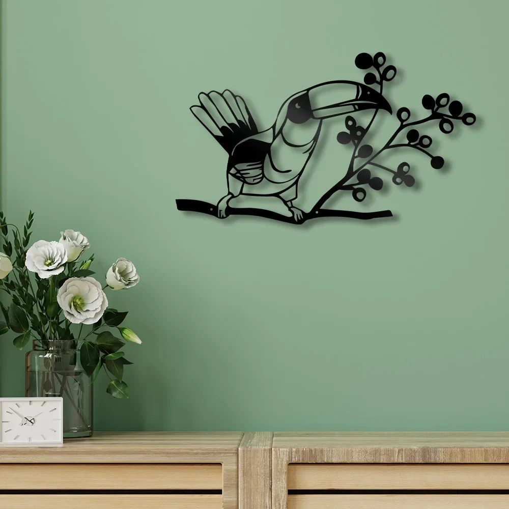 Металлический Настенный художественный знак Toucan подвесной декор для