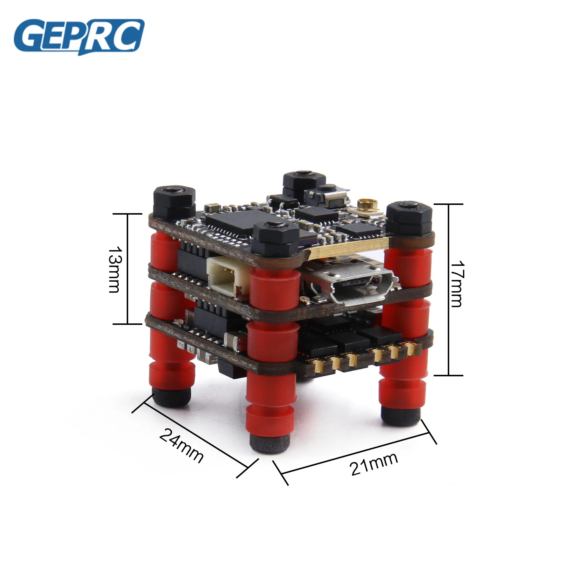 

16X16mm GEPRC STABLE F411 2-4S Stack F411 Flight Controller BLHELIS 12A 4in1 ESC 5.8G 200mW VTX for FPV Micro Drones