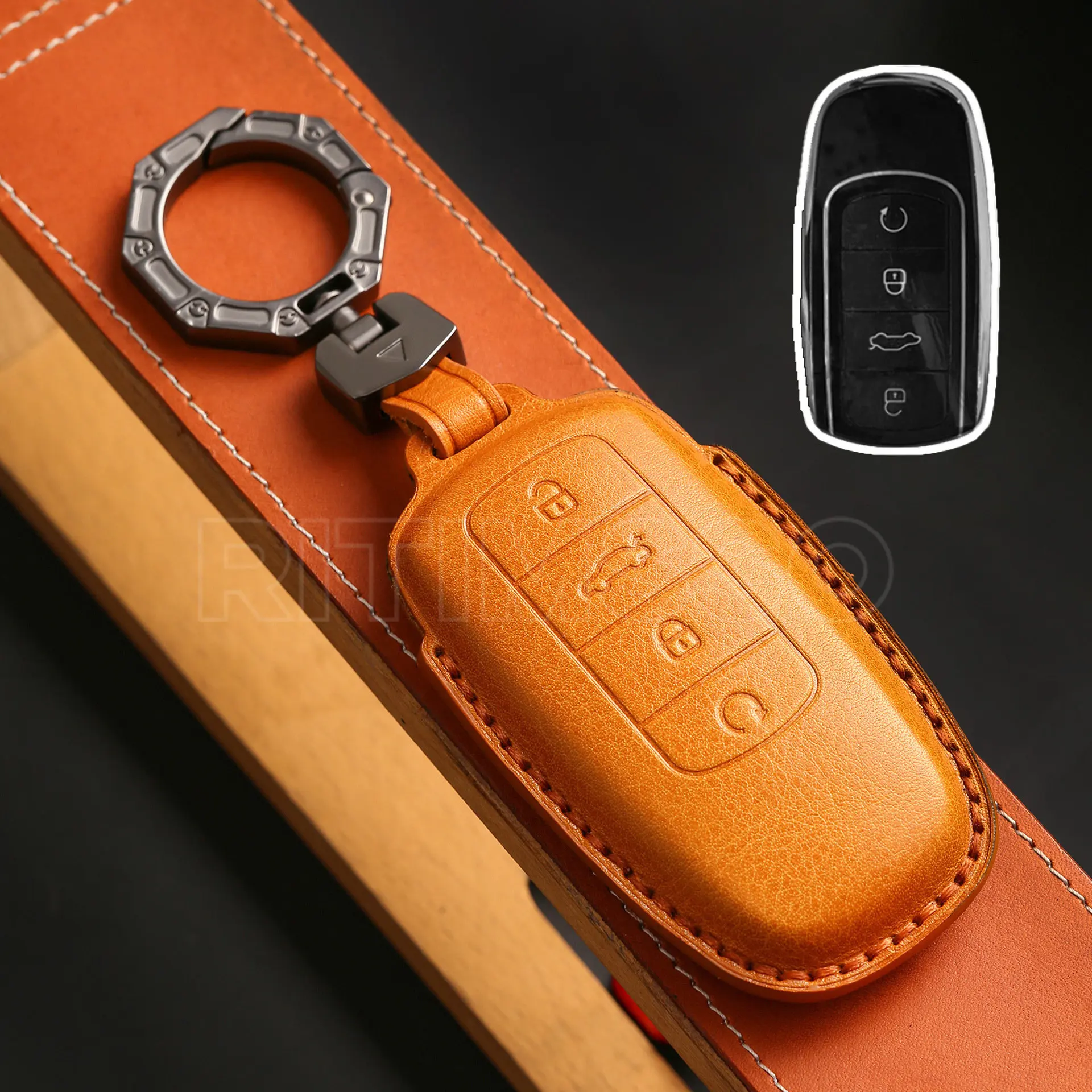 

Кожаный чехол для автомобильного ключа с 4 кнопками для Chery Tiggo 8 PLUS 8 Pro 7 Pro Arrizo 5 PLUS 2021, автомобильный держатель, сумка, аксессуары для стайлинга