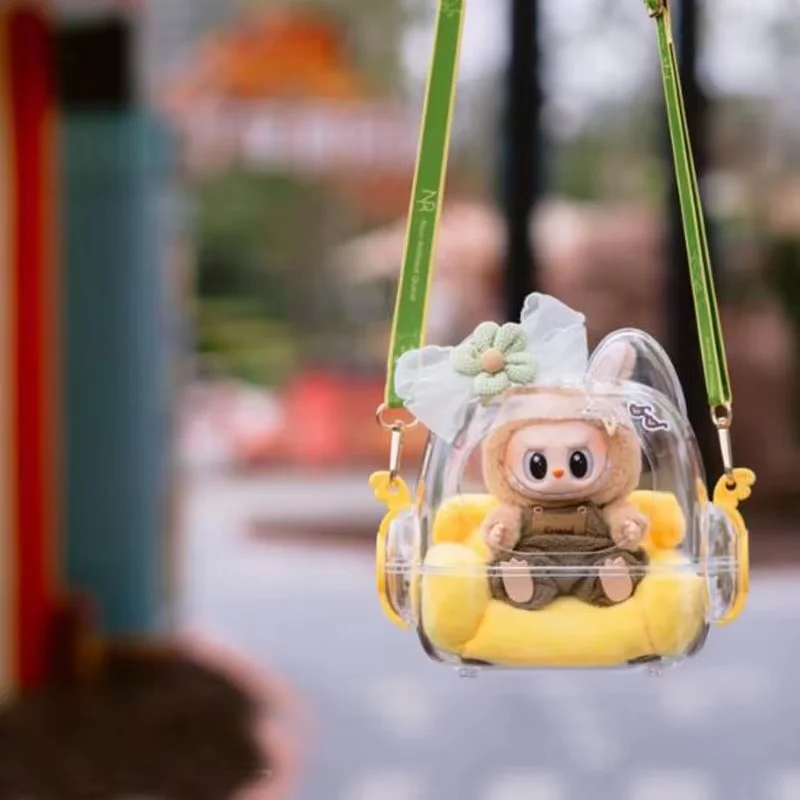Яркая сумка для хранения Labubu милая прозрачная через плечо кукол плюшевая игрушка