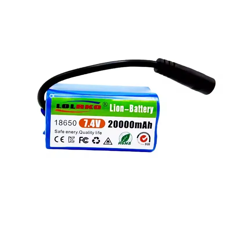 Фото Аккумулятор 7.4V 2S2P 20000mAh для радиоуправляемых рыболовных прикормочных лодок V020 V900 2011-5 V007 C18 H18 V18 D18B FX88, запчасти для пульта ДУ №4
