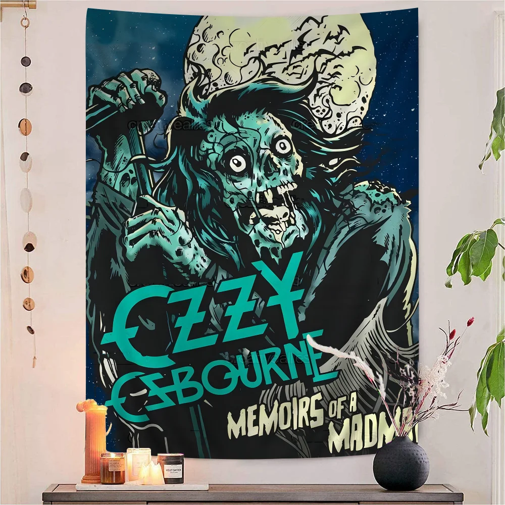 Тяжелый Металл Группа Рок Оззи Осборн Красочный Гобелен Настенный Хиппи Цветок