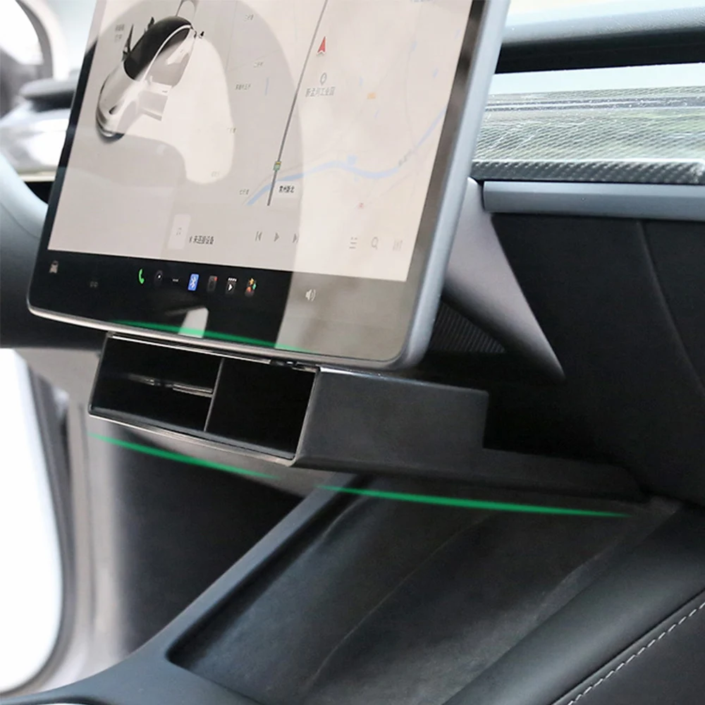

For Tesla Model 3 Model Y 2017-2022 Under-screen Storage Box ABS Key Card Gadget Storage Large Space Storage Box Compartment