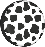spare tire cover universal portable tires cover cow pattern car tire cover wheel protector weatherproof and dust proof u