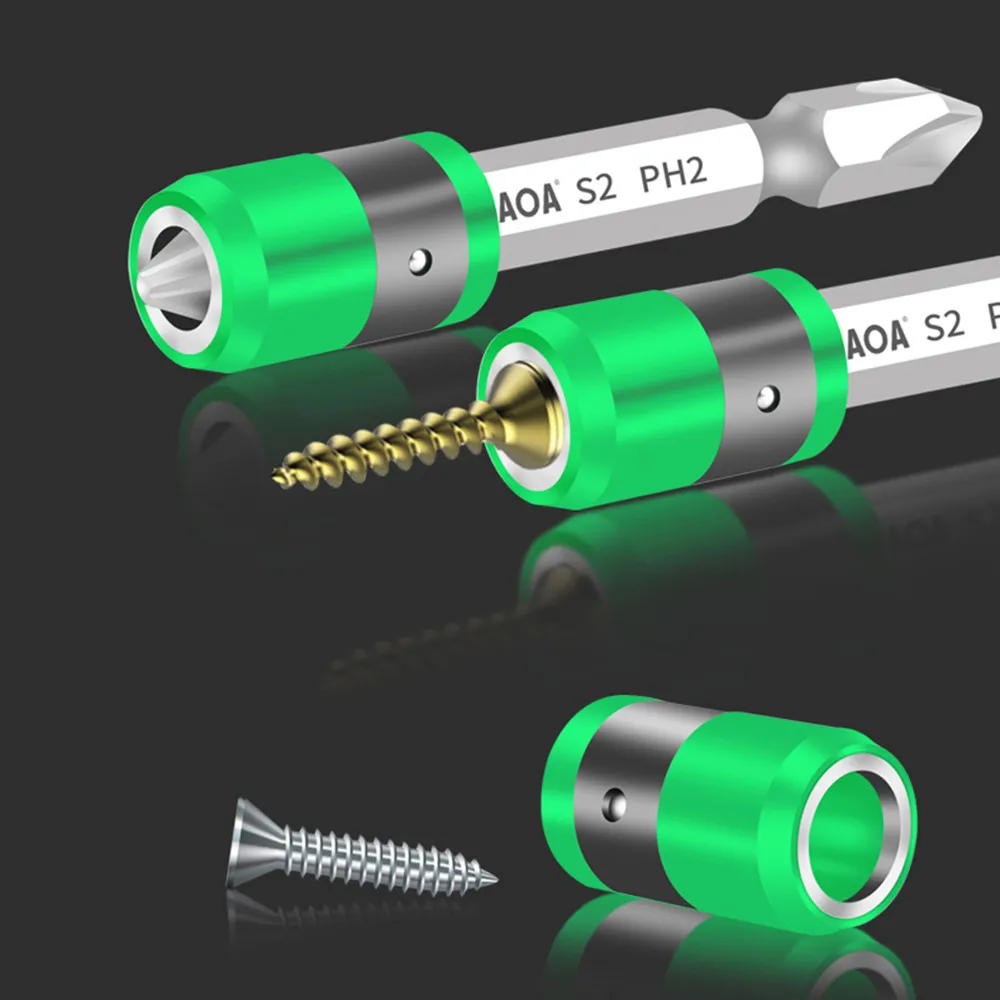 

1pcs Universal Magnetic Bit Holder Metal Electric Screwdriver Power Ring For 6.35mm Batch Head Anti-Corrosion Strong Magnetize