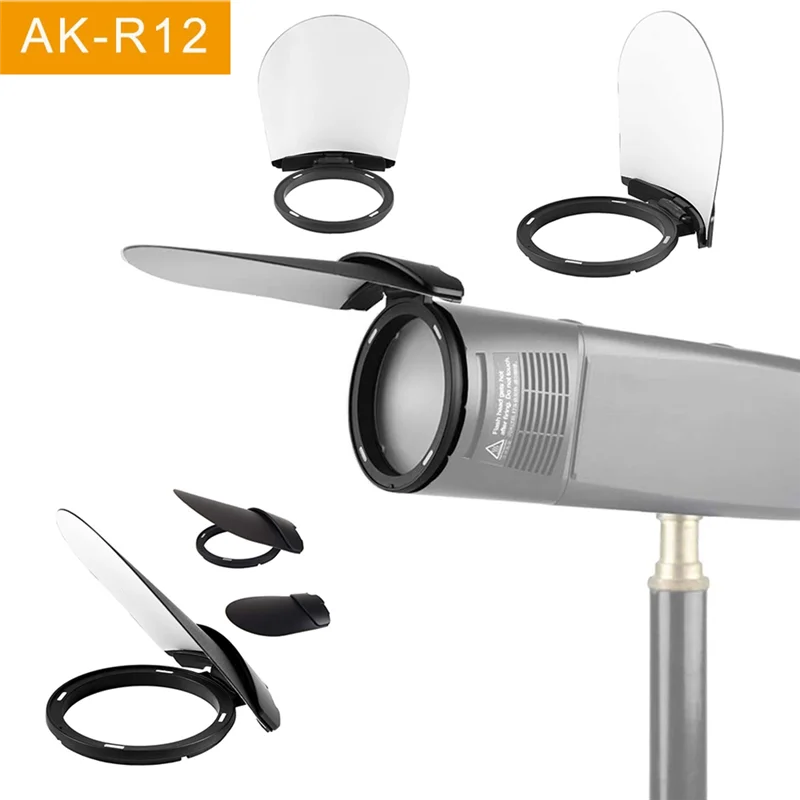 Круглая головка вспышки AK-R12 Bounce Card для Godox H200R V1 Flash Series V1-S V1-N V1-C AD200 Pro Затеняющая
