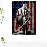 masonic knight templar flag banner polyester wall hangings painting hang on the wall 4 grommets custom flag indoor decoration