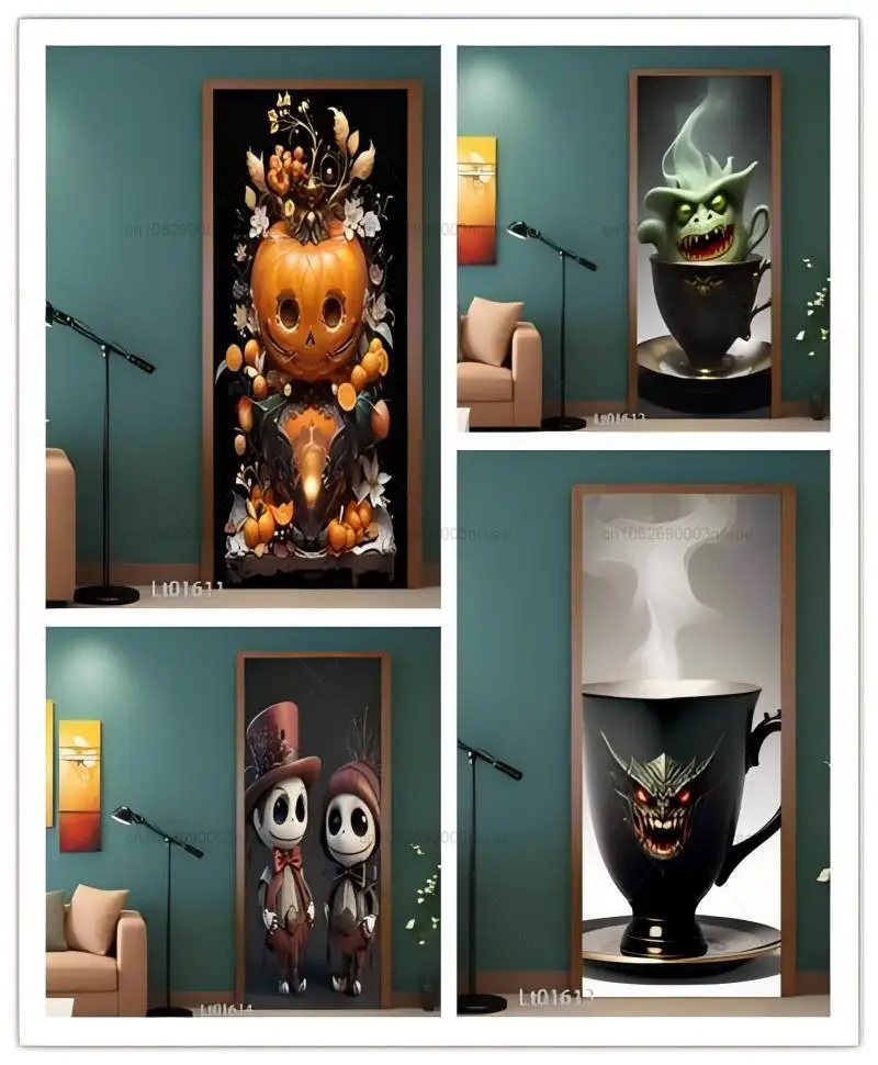 Креативные дверные наклейки на Хэллоуин новый домашний декор ПВХ